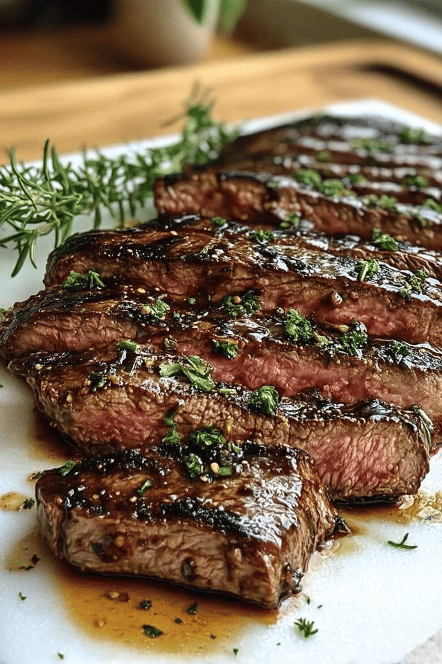 Grilled Flank Steak with Balsamic Soy Marinade