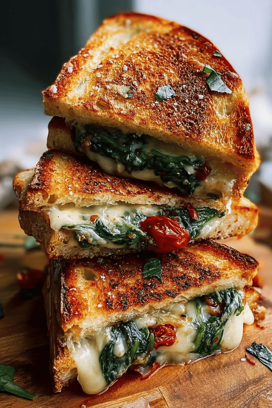 Mediterranean Spinach Grilled Cheese