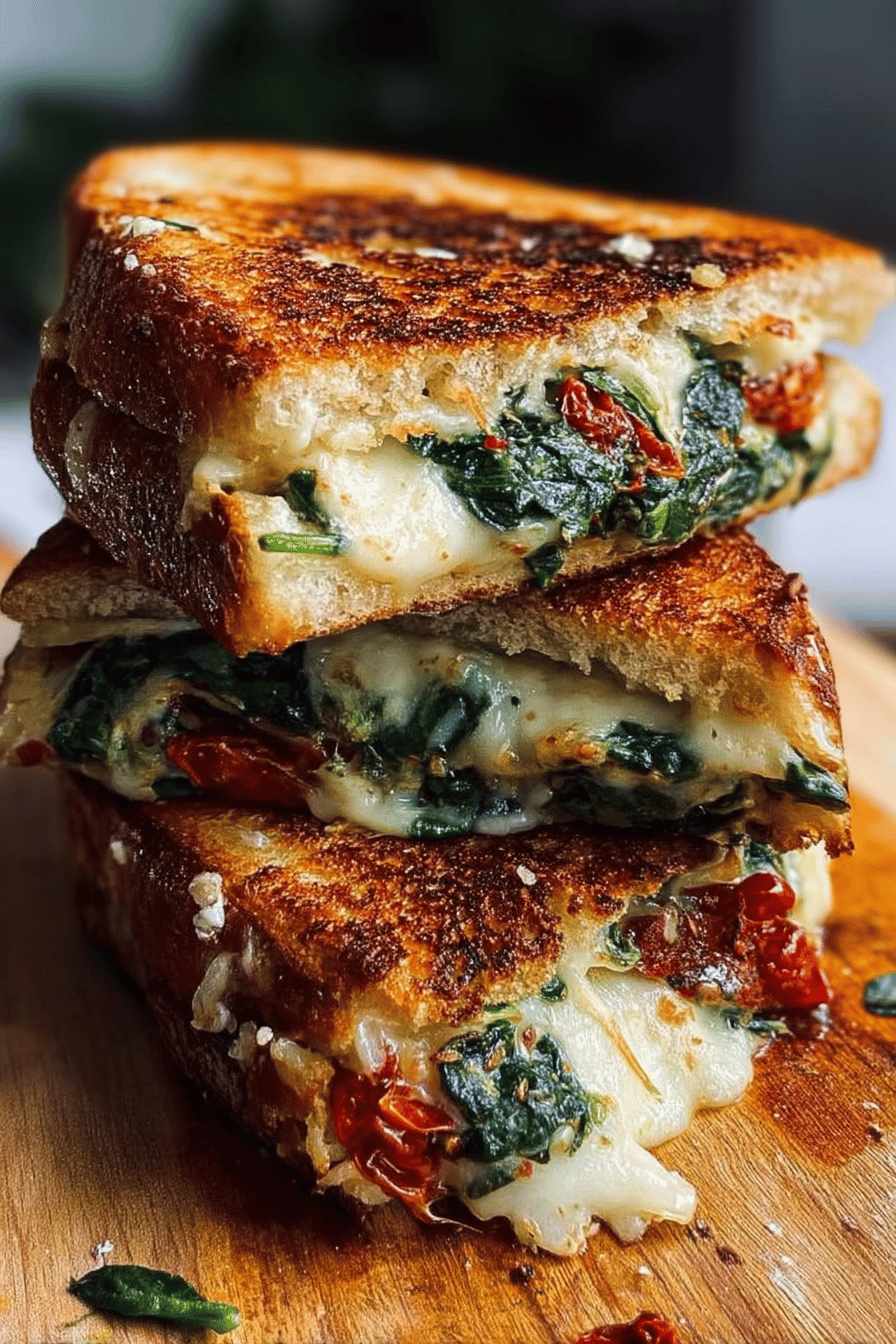Mediterranean Spinach Grilled Cheese