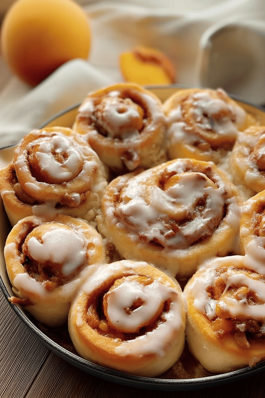 Peach Cobbler Cinnamon Rolls