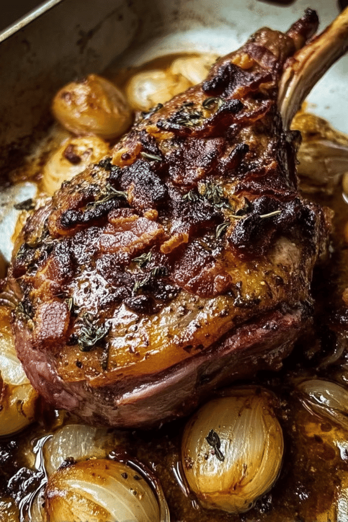 Saffron Honey Roasted Lamb with Crispy Bacon and Caramelized Onions 2.png