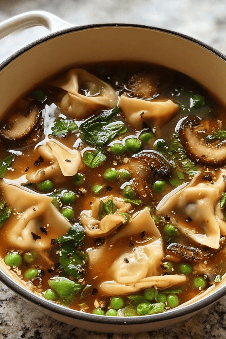 Shiitake and Potsticker Soup