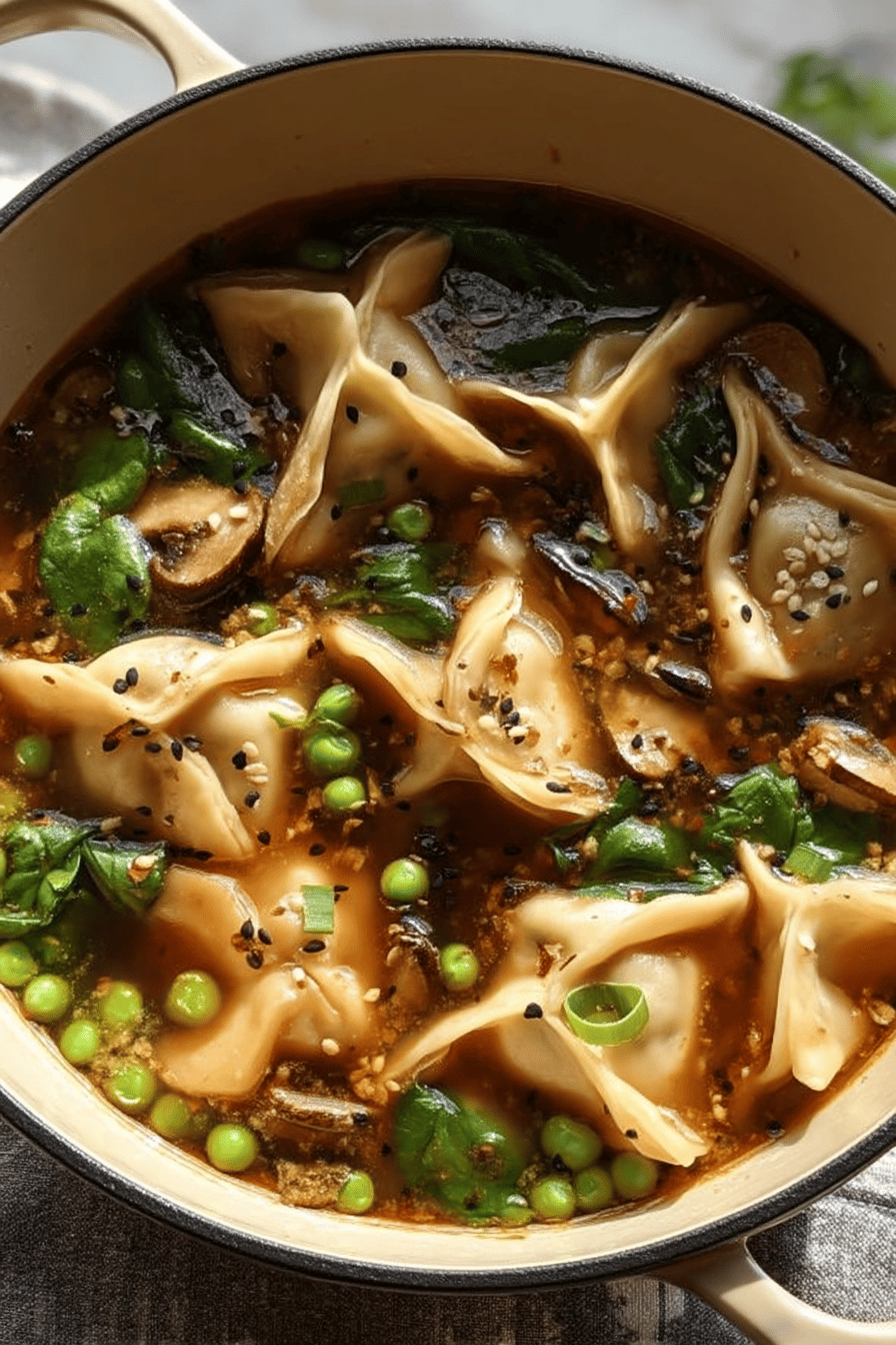 Shiitake and Potsticker Soup
