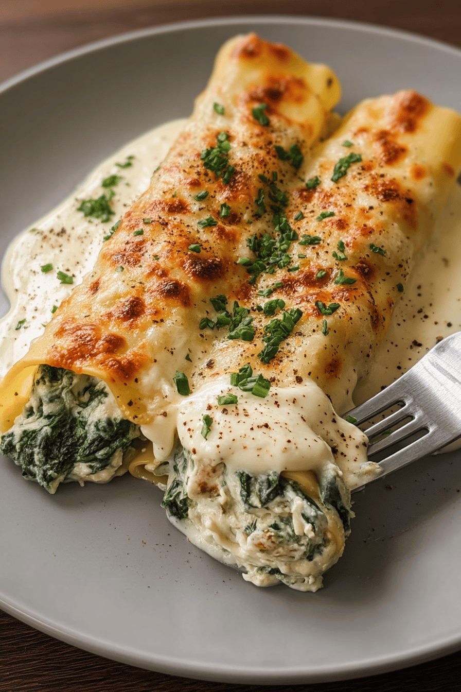 Spinach Artichoke Chicken Manicotti