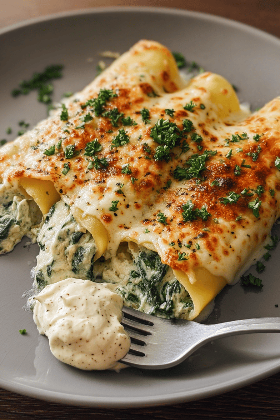 Spinach Artichoke Chicken Manicotti