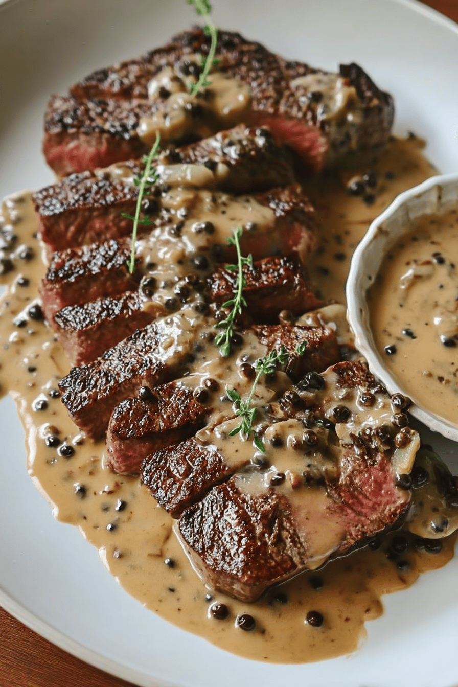 Steak Au Poivre with Creamy Cognac Sauce