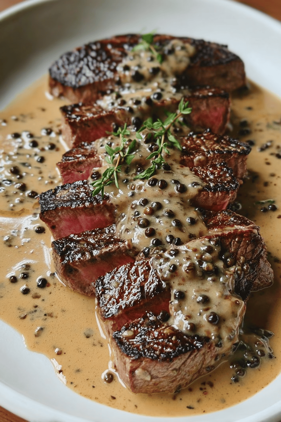 Steak Au Poivre with Creamy Cognac Sauce