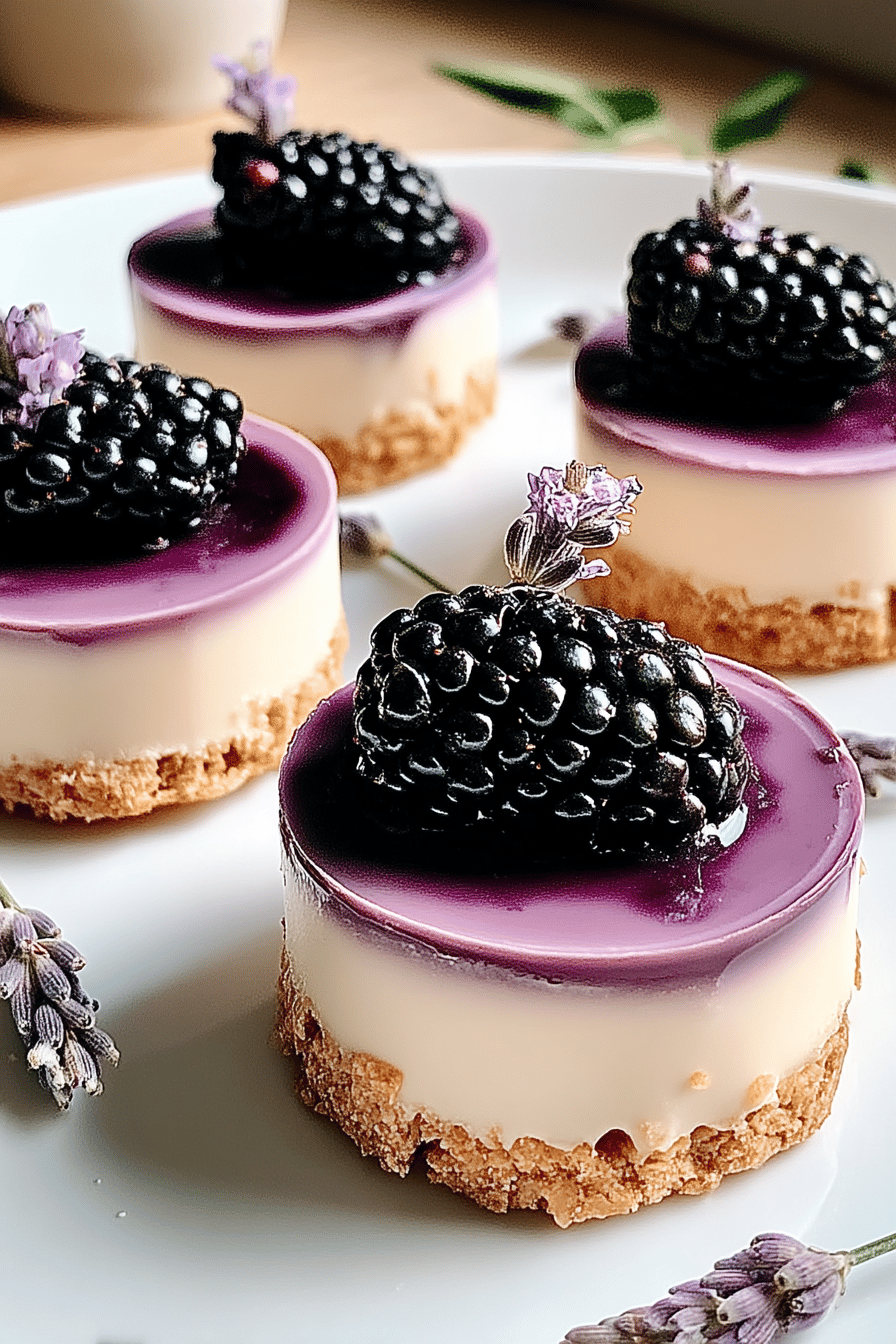 blackberry lavender cheesecakes