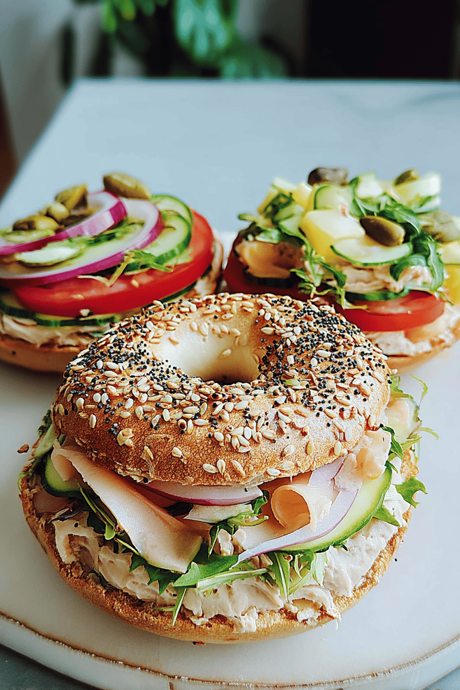 mini bagel sandwiches