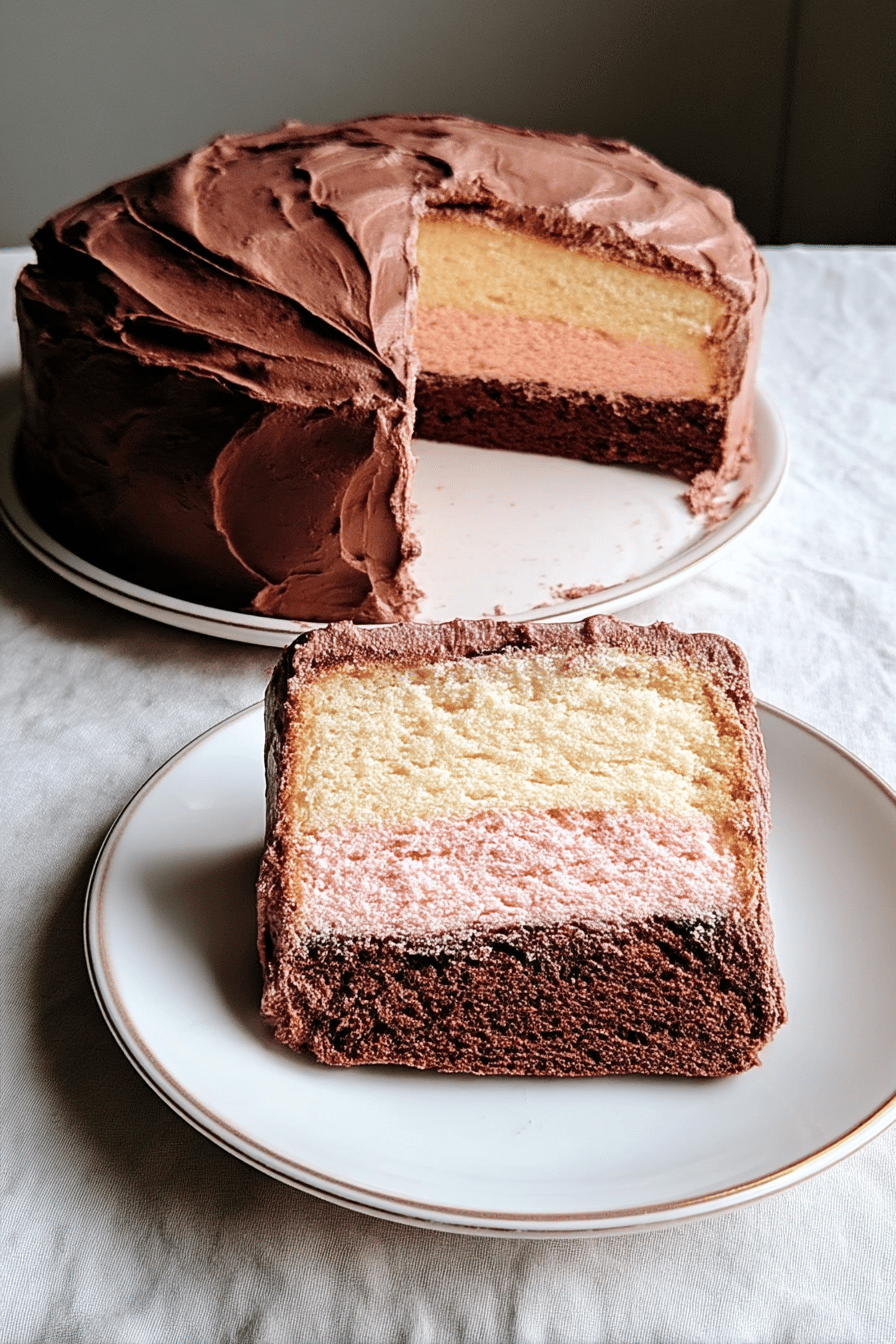 vegan neapolitan cake