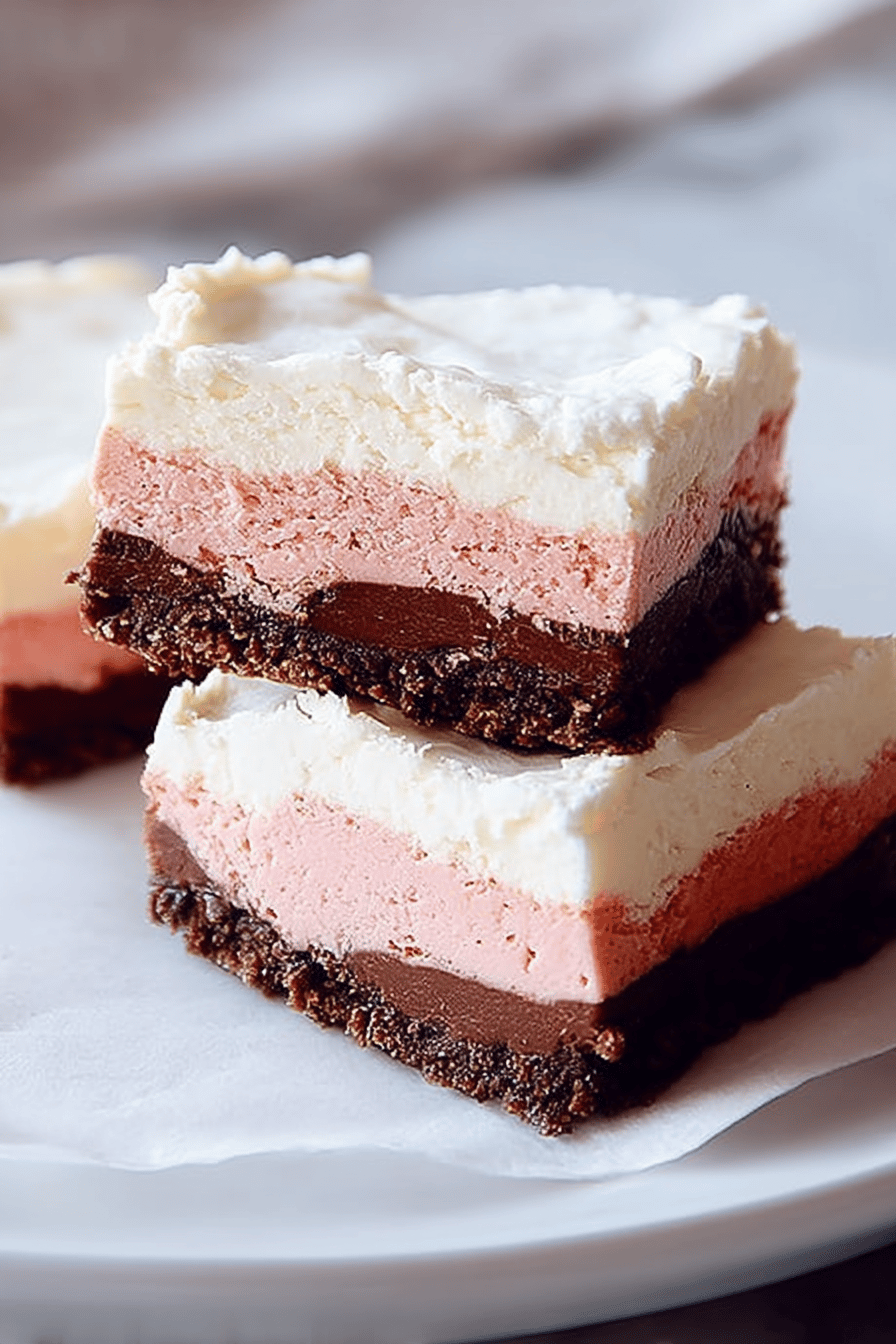 no bake neapolitan cheesecake bars recipe