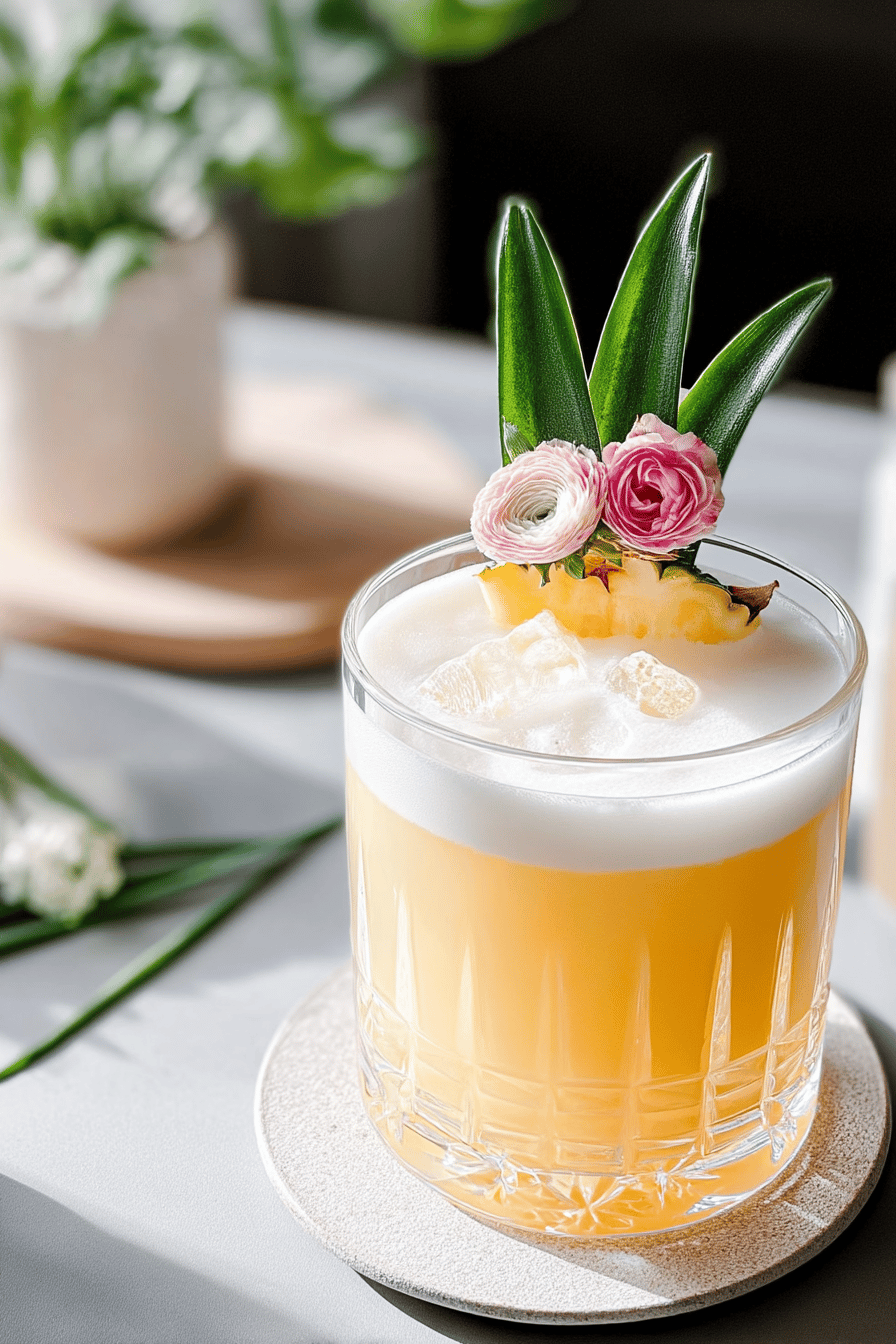pineapple mezcal sour