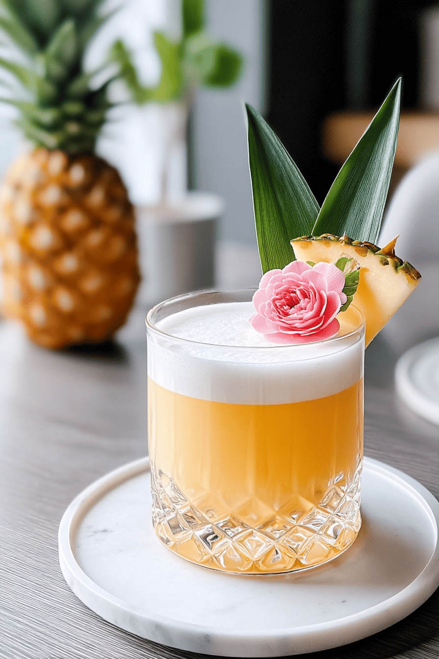 pineapple mezcal sour