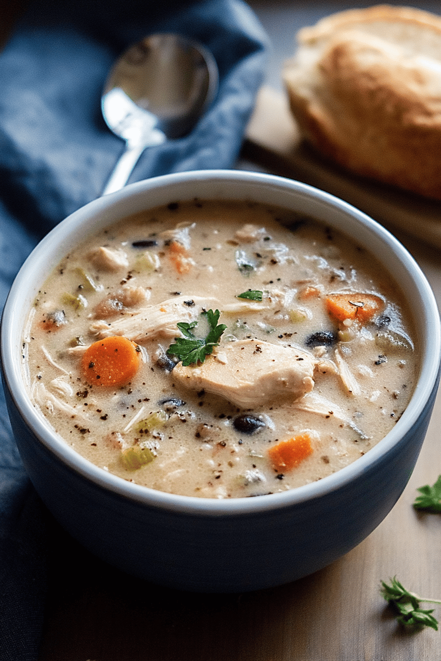 slow cooker chicken wild rice soup