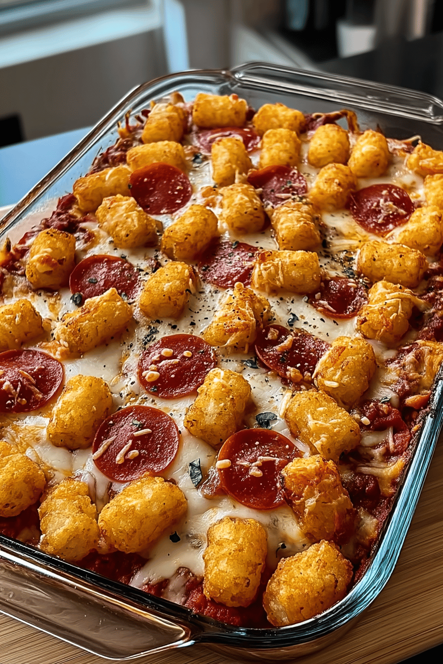 tater tot pizza casserole
