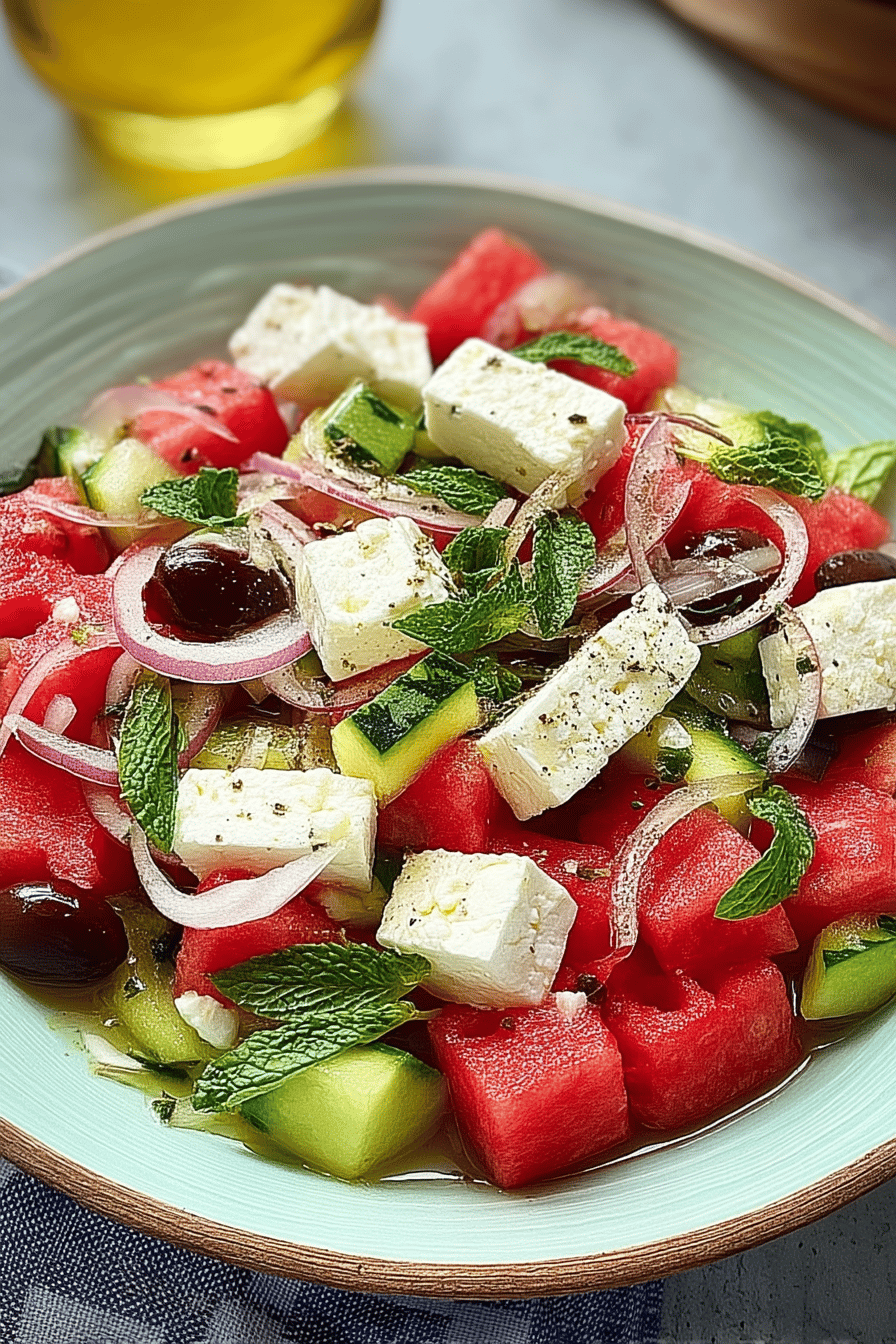 watermelon feta mint salad