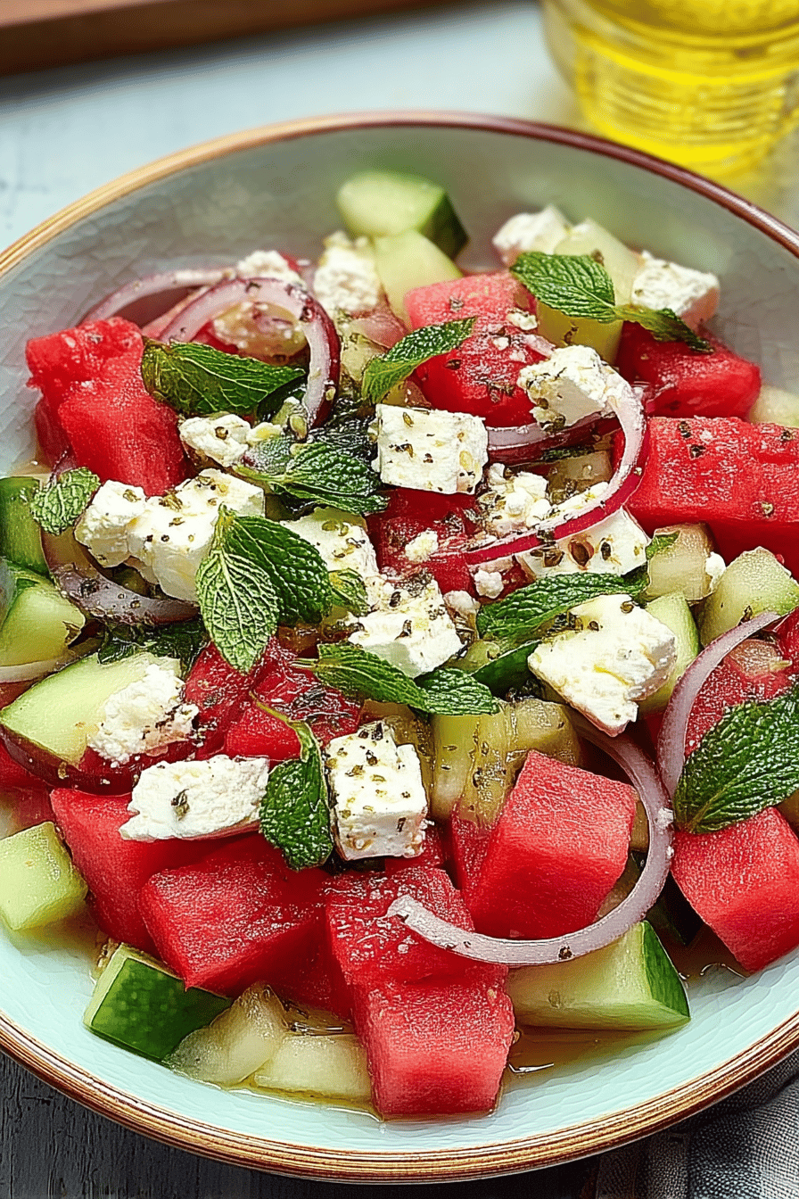 watermelon feta mint salad