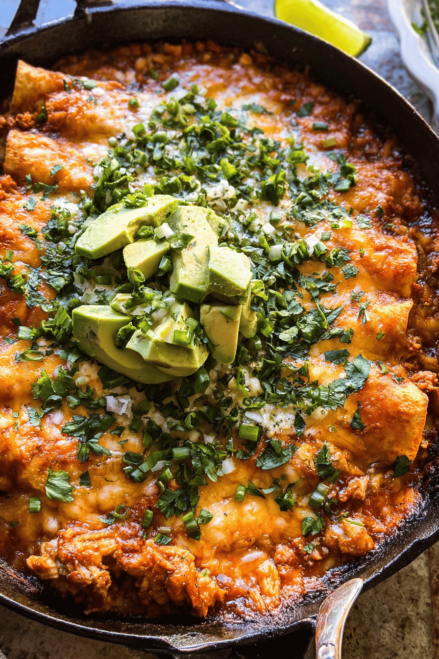 Buffalo Ranch Chicken Enchilada Bake