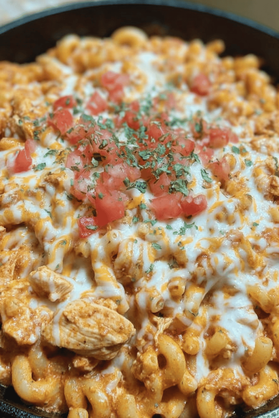 Cheesy Chicken Taco Pasta Skillet