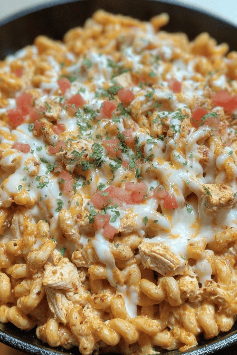 Cheesy Chicken Taco Pasta Skillet