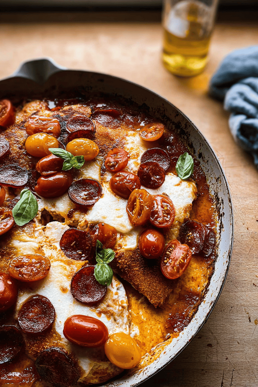 Cheesy Pepperoni Pizza Chicken