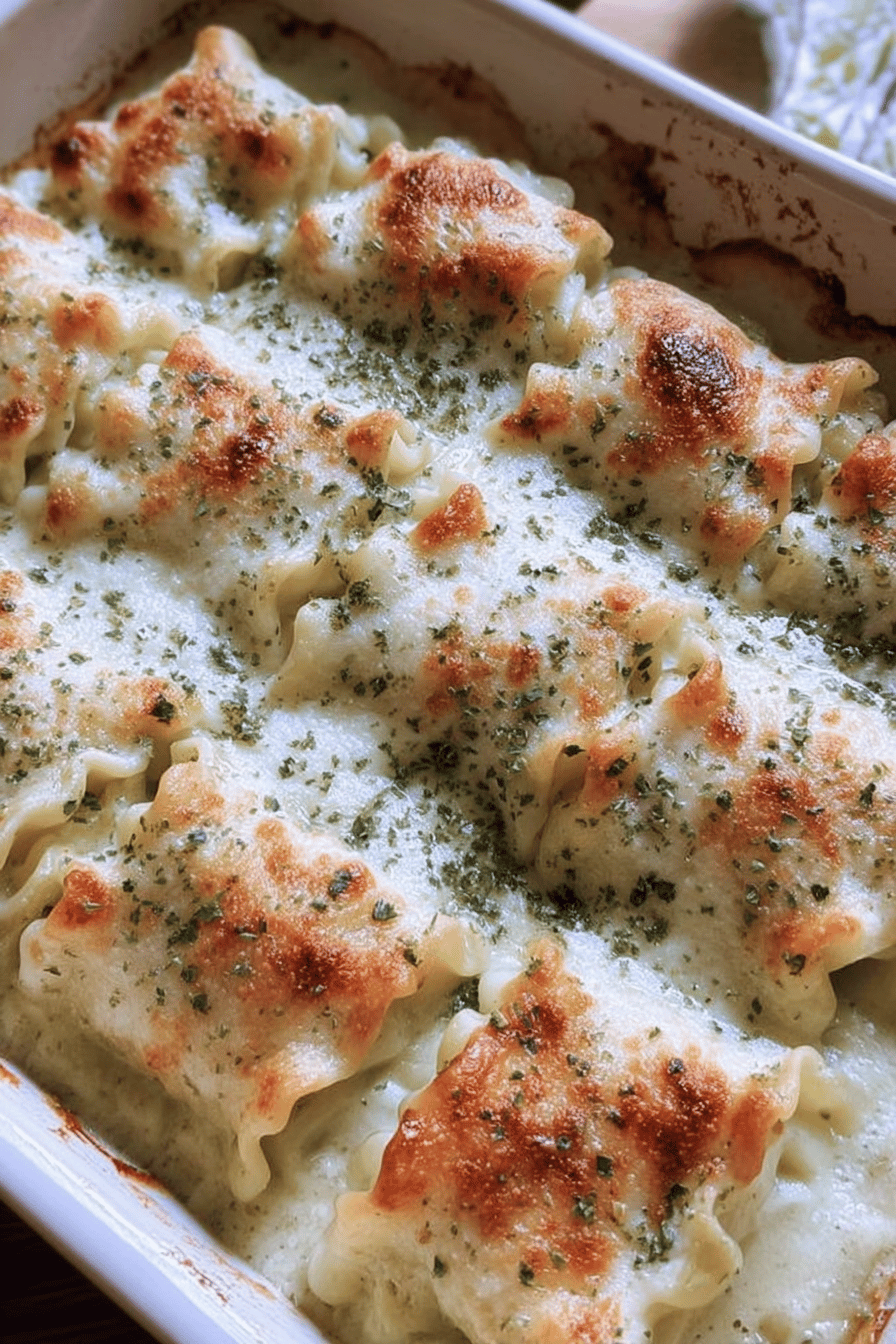 Chicken Alfredo Lasagna Roll Ups