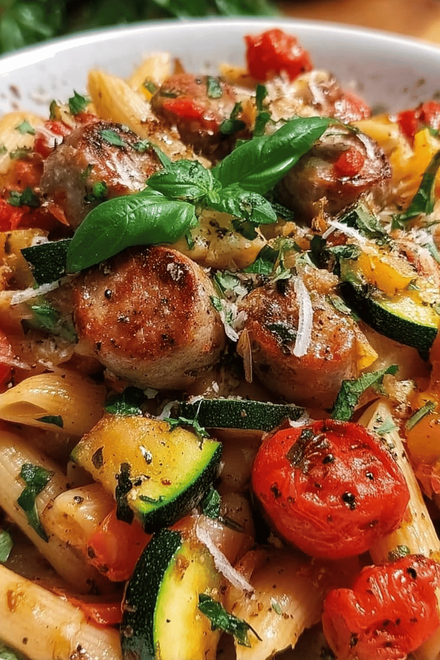 Chicken Sausages With Zucchini Tomatoes And Pasta 34.png