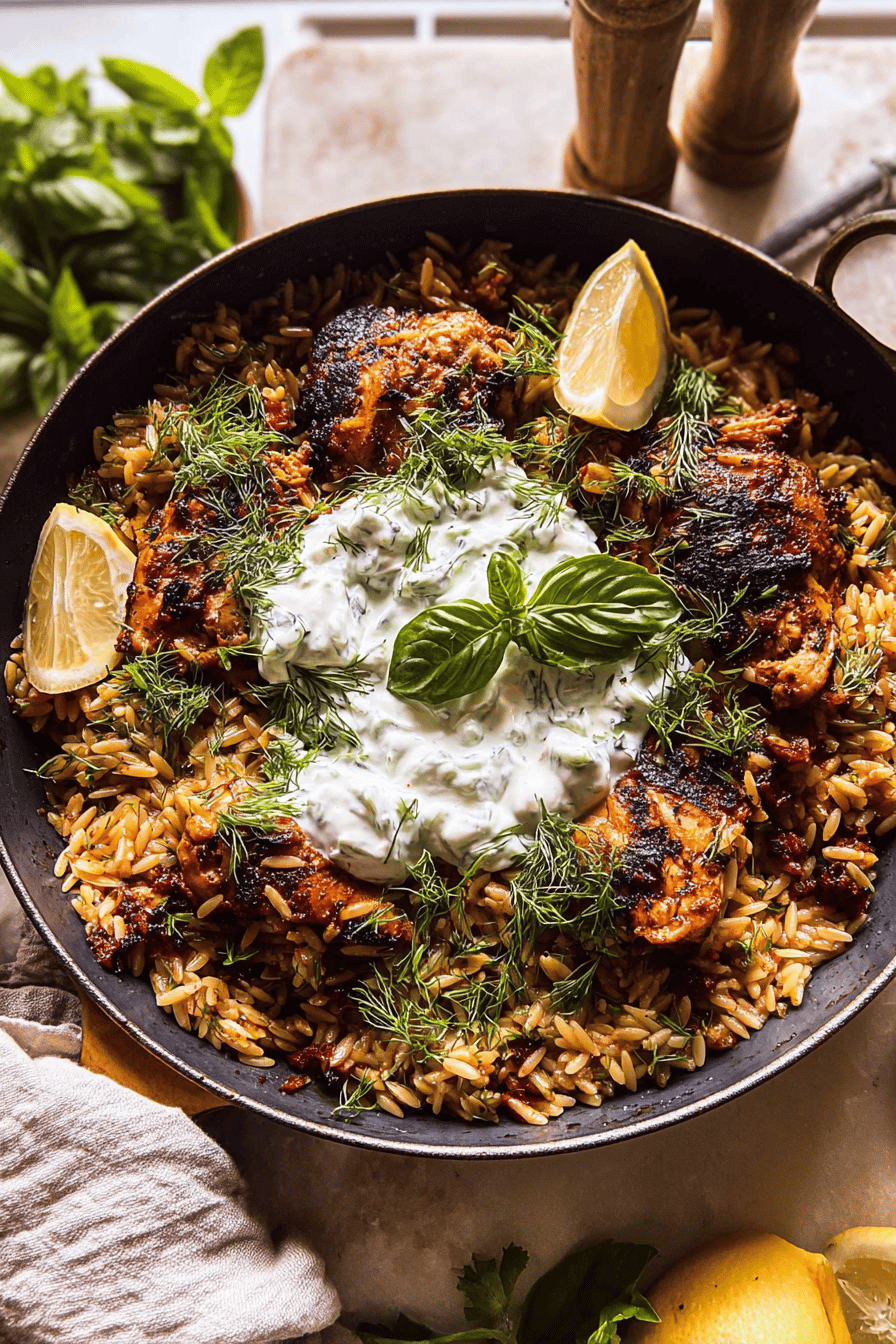 Chicken Tzatziki And Orzo