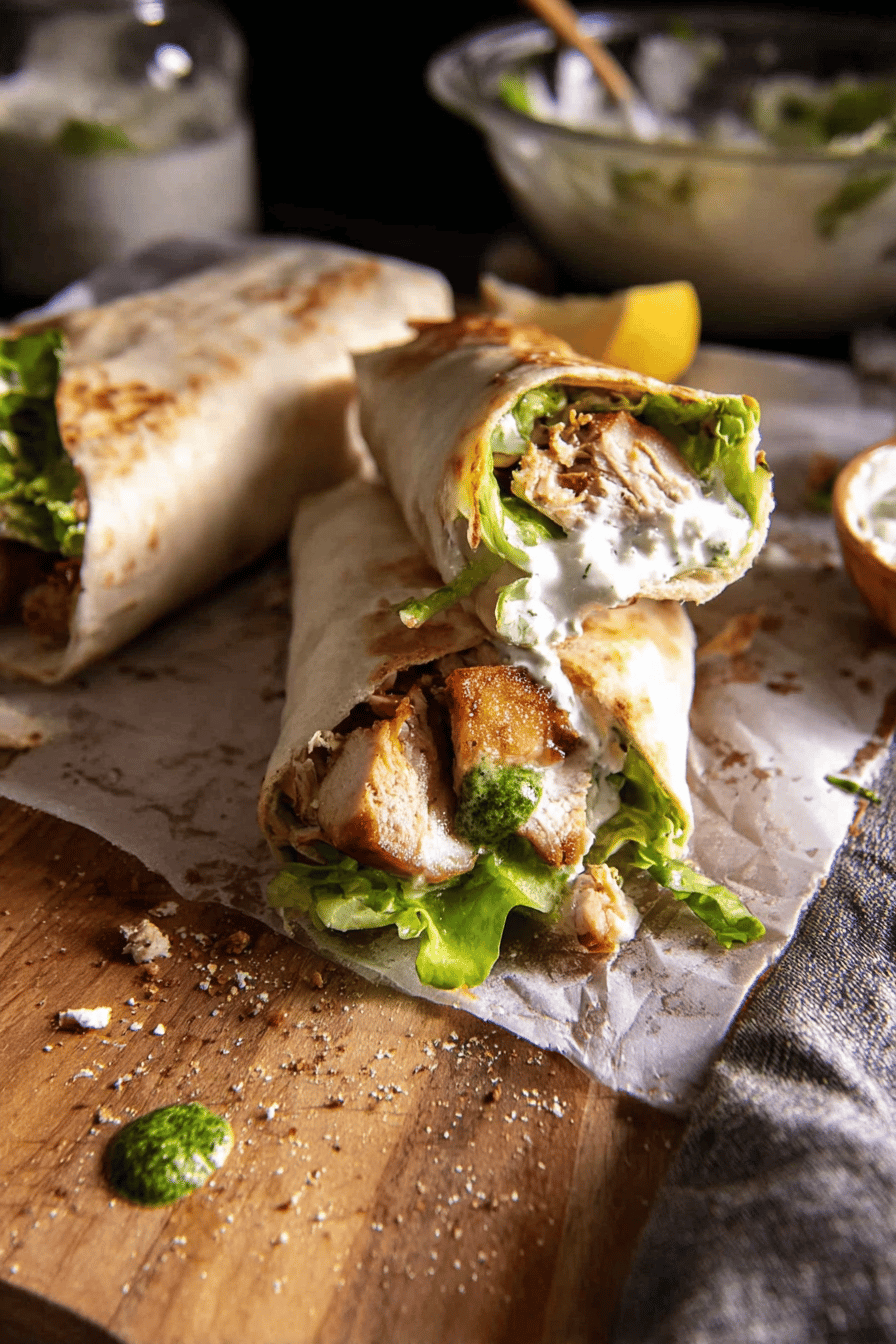 Chicken Tzatziki Salad Wraps