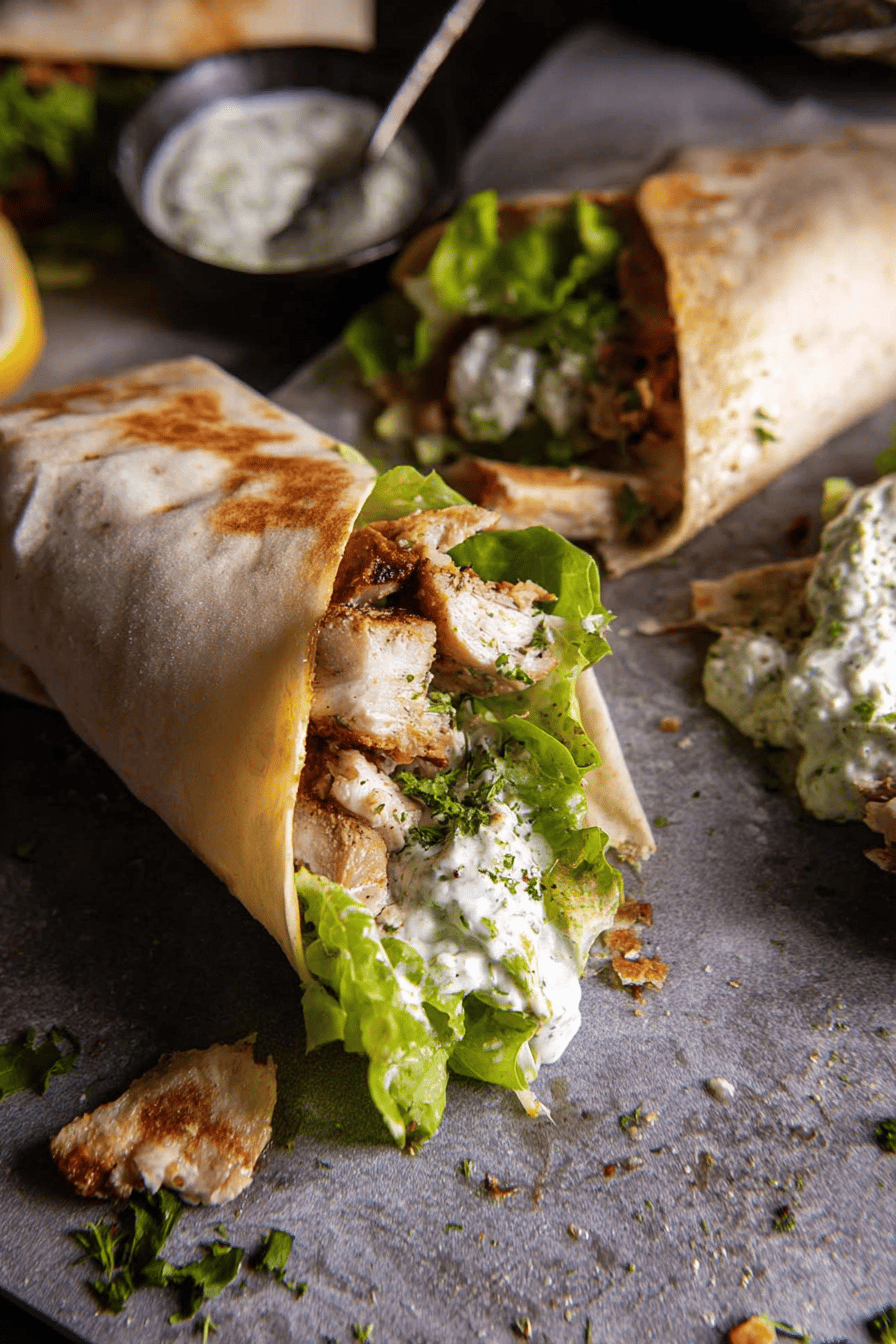 Chicken Tzatziki Salad Wraps