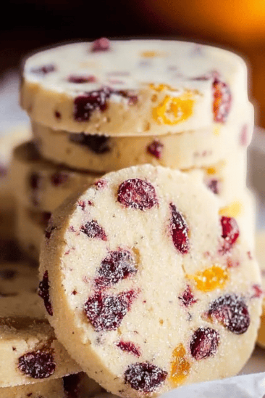 Cranberry Orange Shortbread Cookies