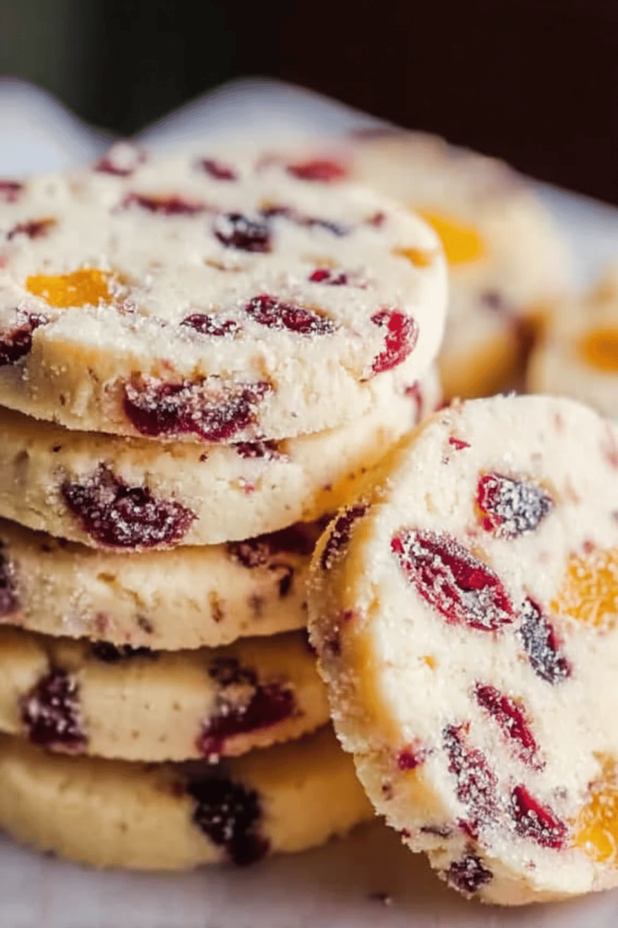 Cranberry Orange Shortbread Cookies