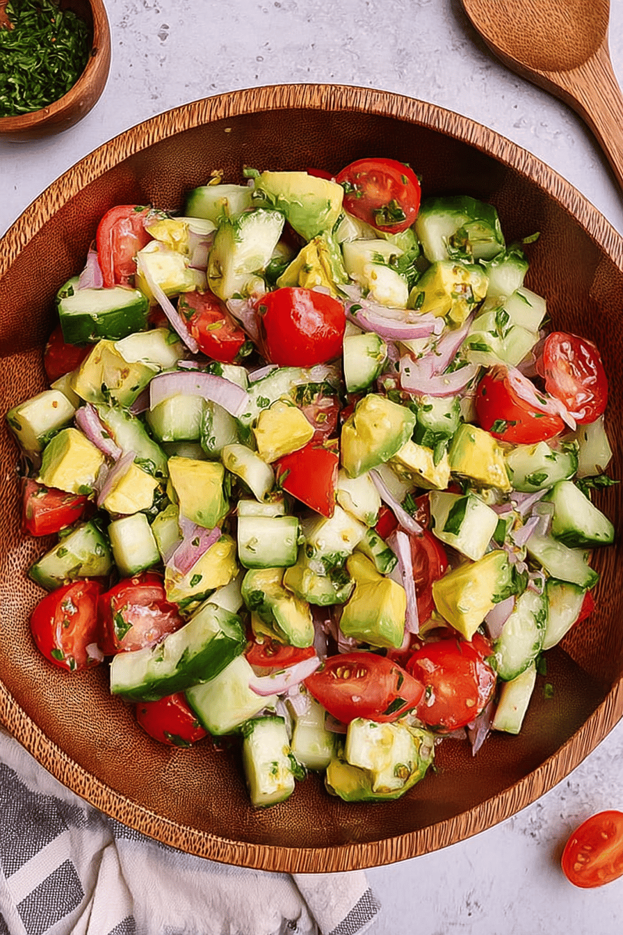 Cucumber Tomato Avocado Salad