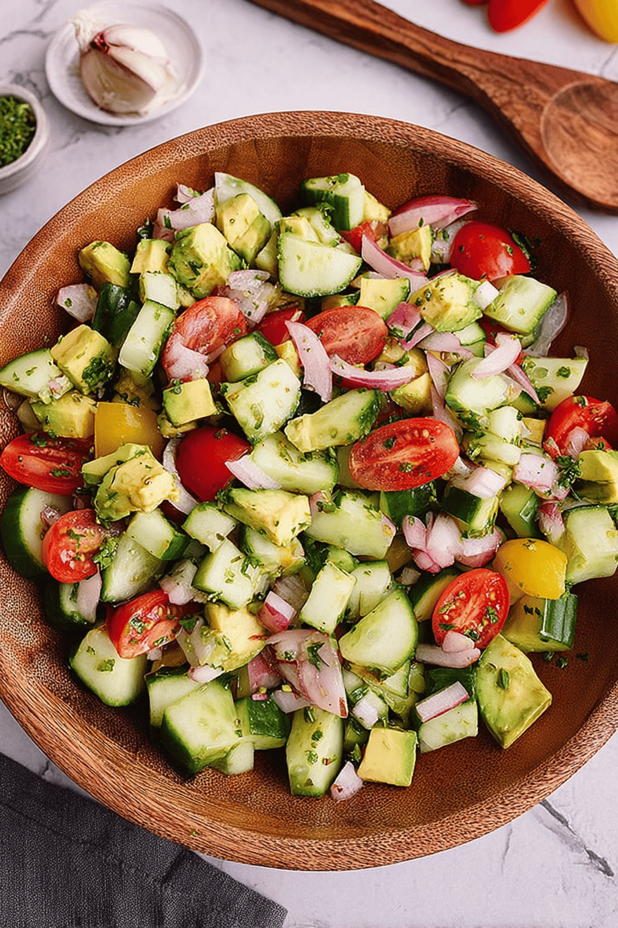 Cucumber Tomato Avocado Salad