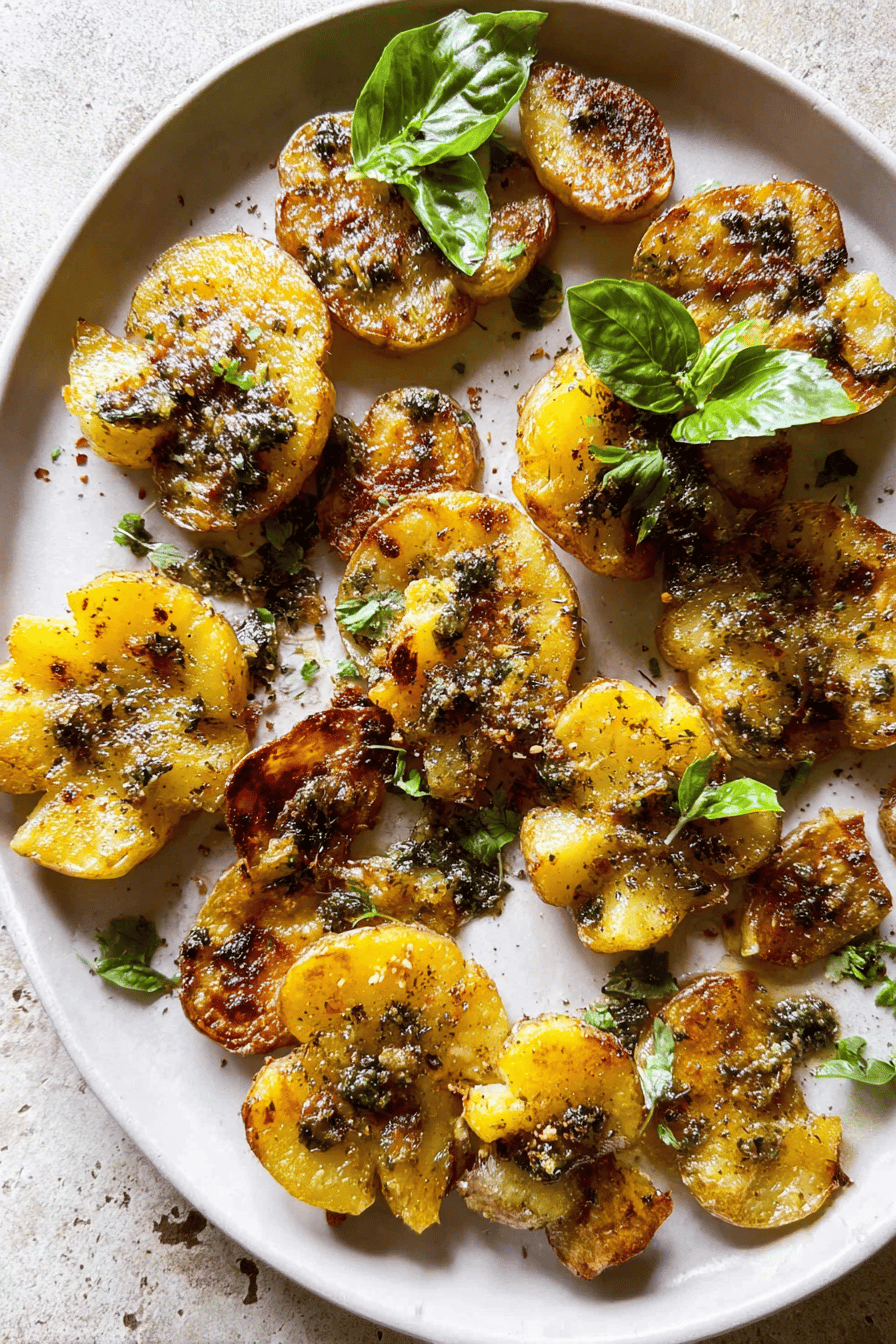 Garlic Butter Smashed Potatoes