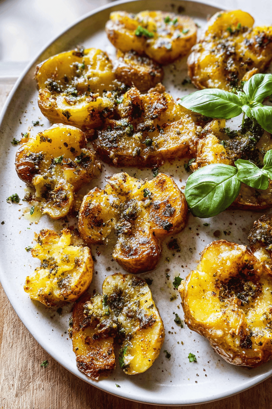 Garlic Butter Smashed Potatoes