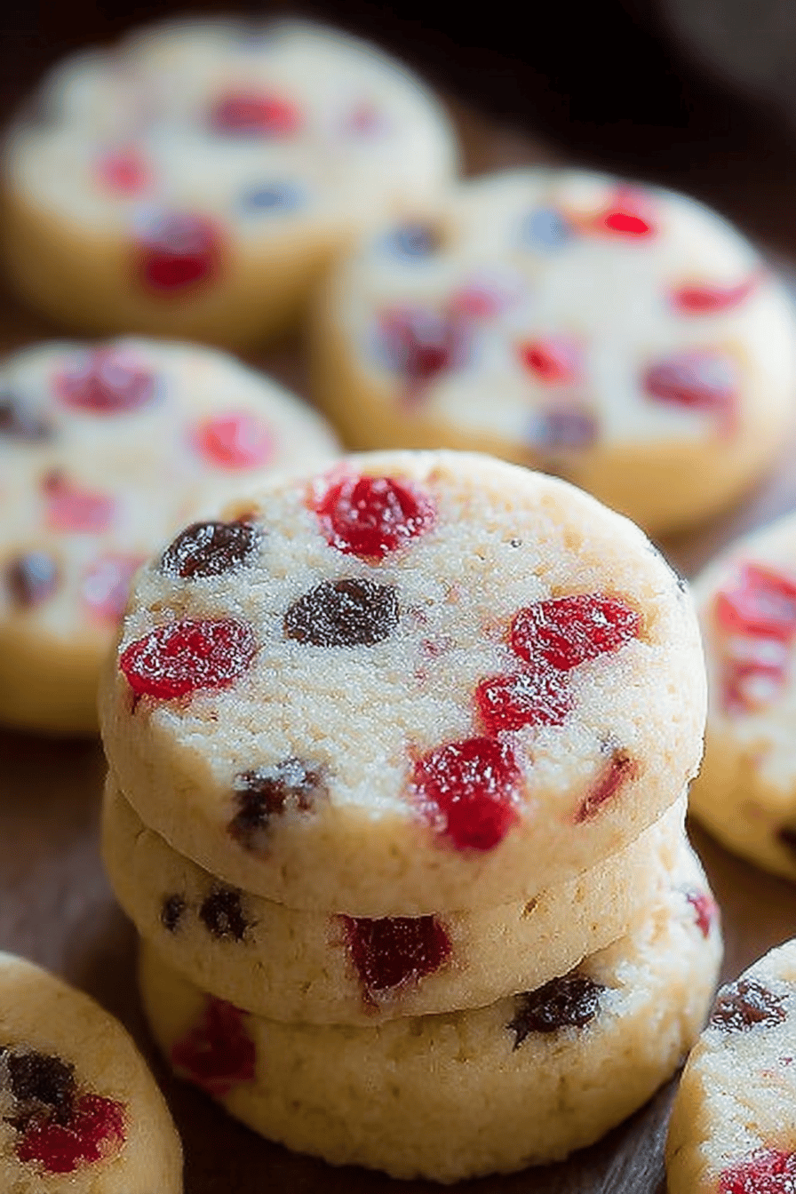 Maraschino Cherry Shortbread Cookies