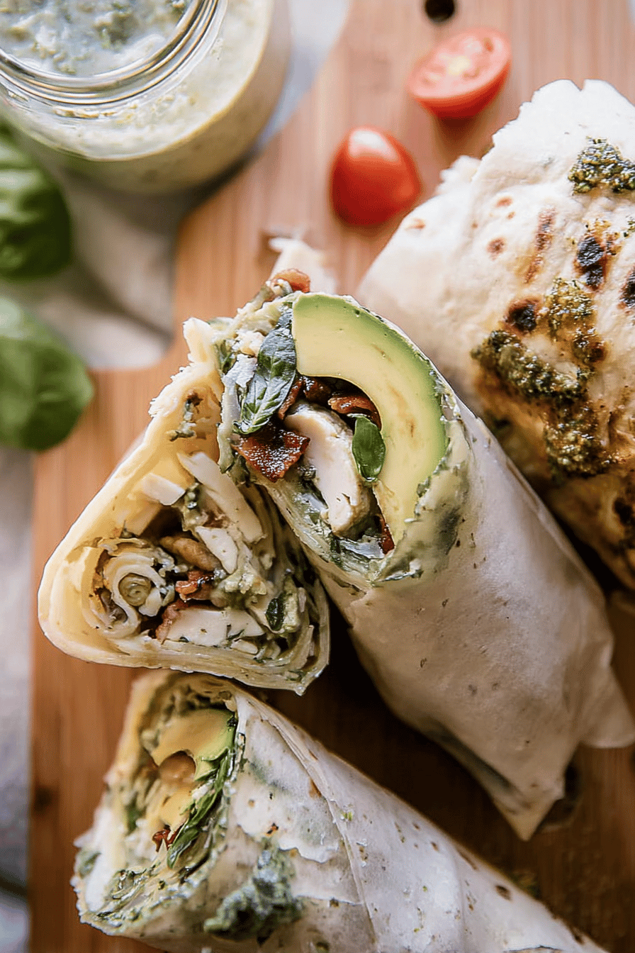 Pesto Chicken And Avocado Bacon Salad Wraps 34.png
