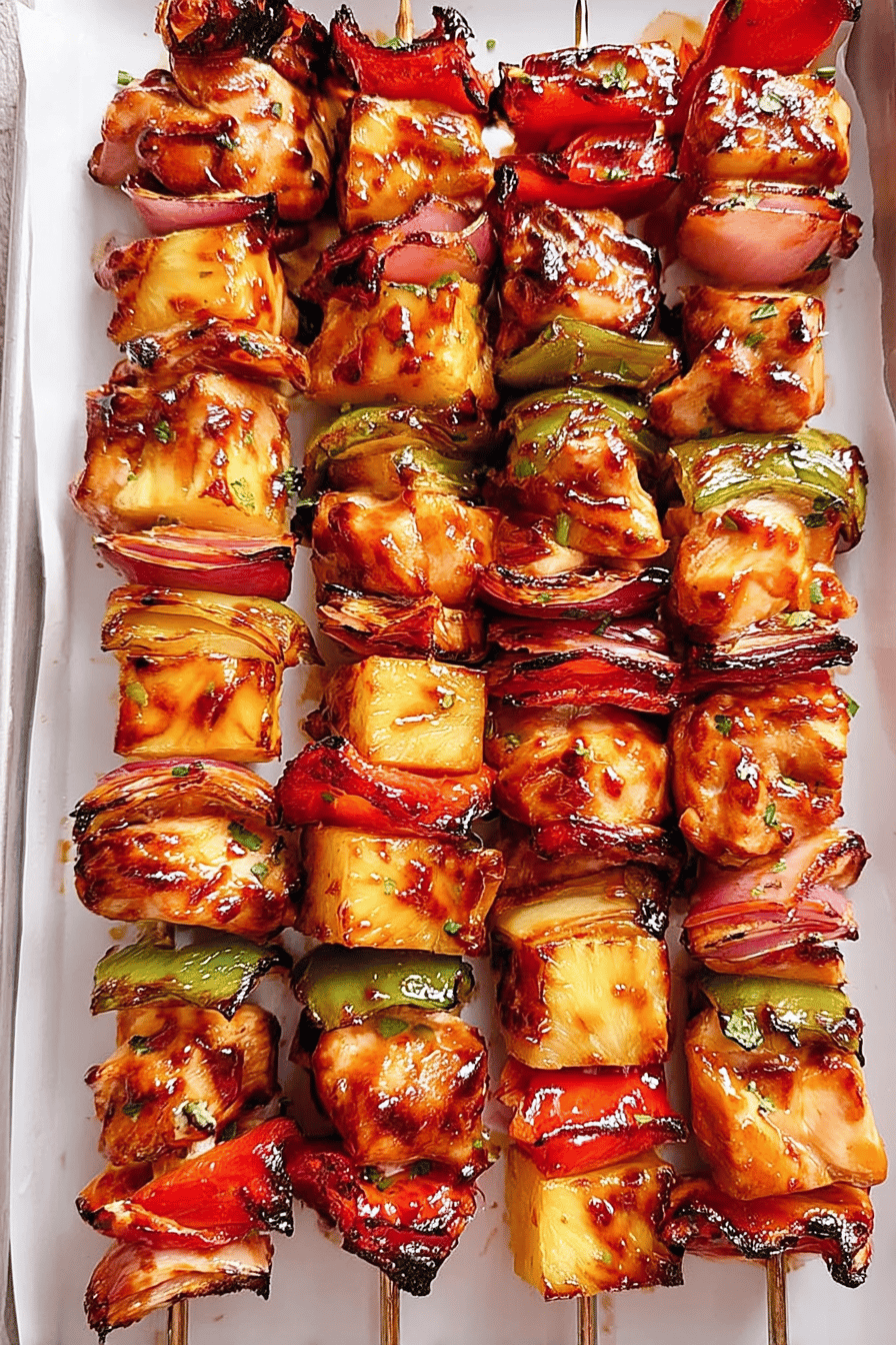 Pineapple Bbq Chicken Kabobs
