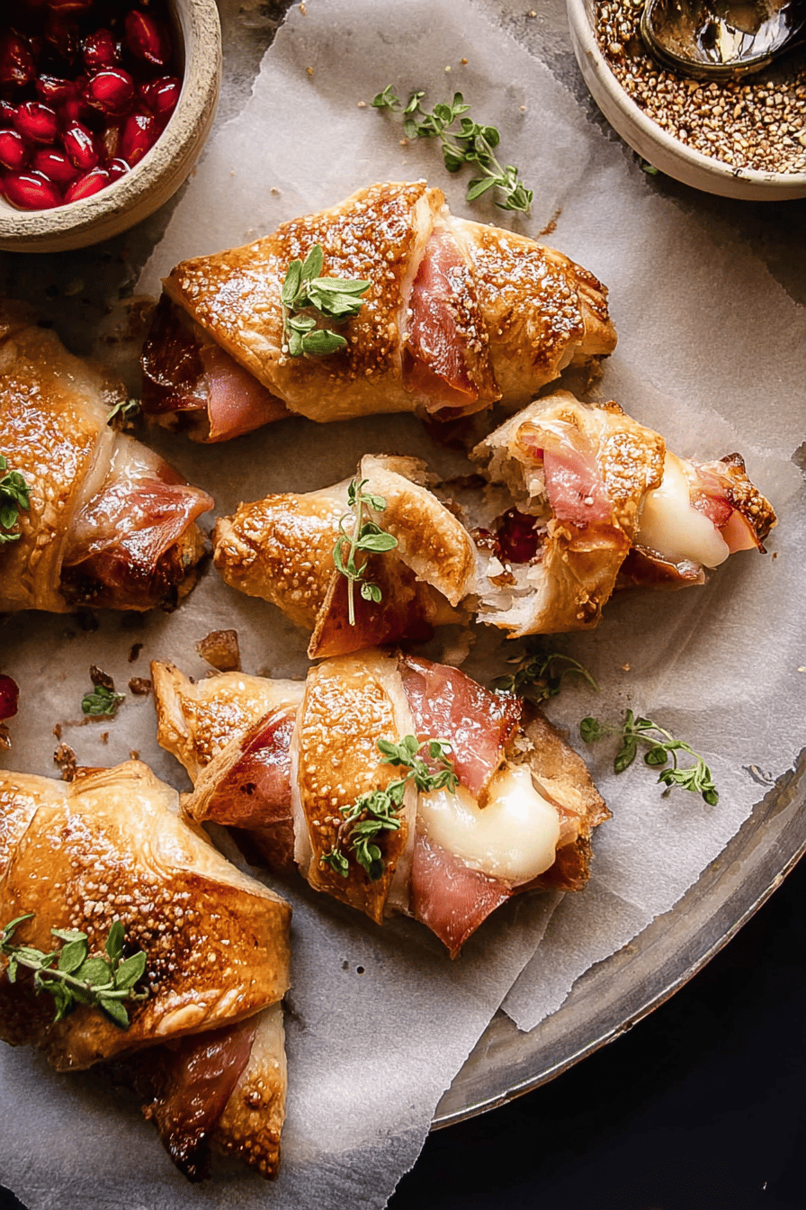 Prosciutto Wrapped Baked Brie Rolls