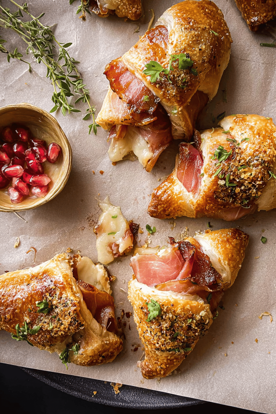 Prosciutto Wrapped Baked Brie Rolls
