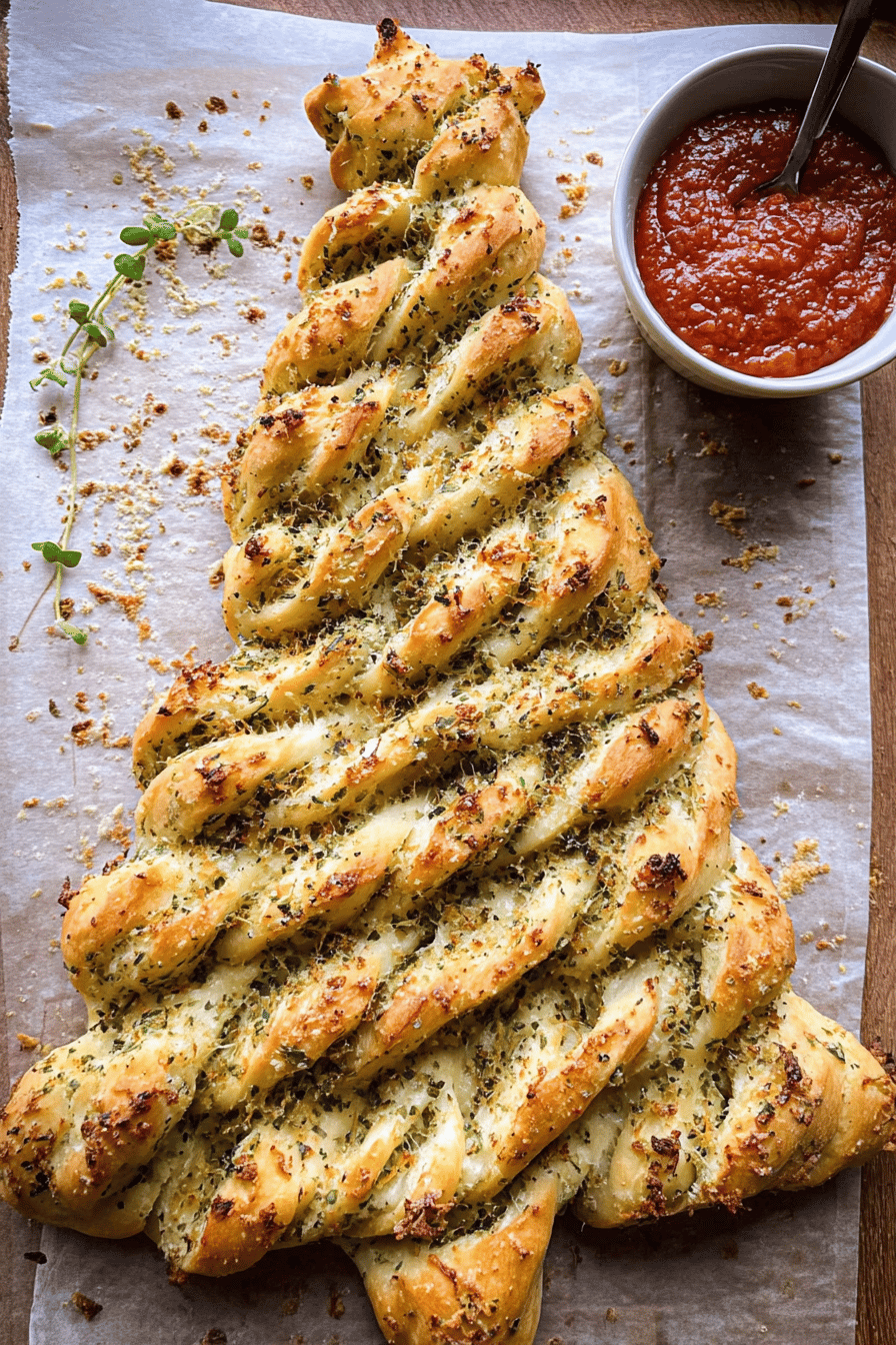 Pull Apart Christmas Tree Garlic Bread