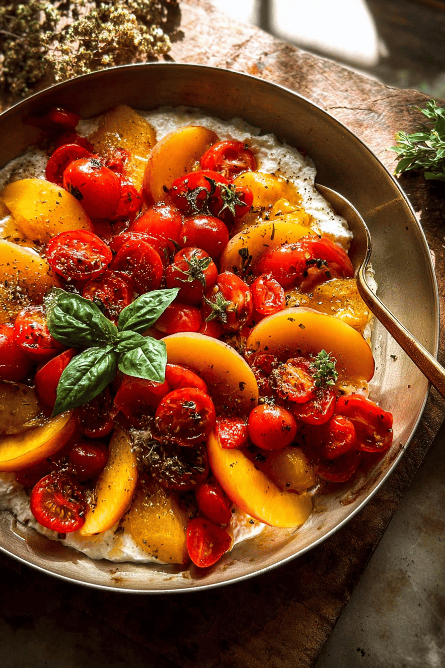Tomato Peach Caprese