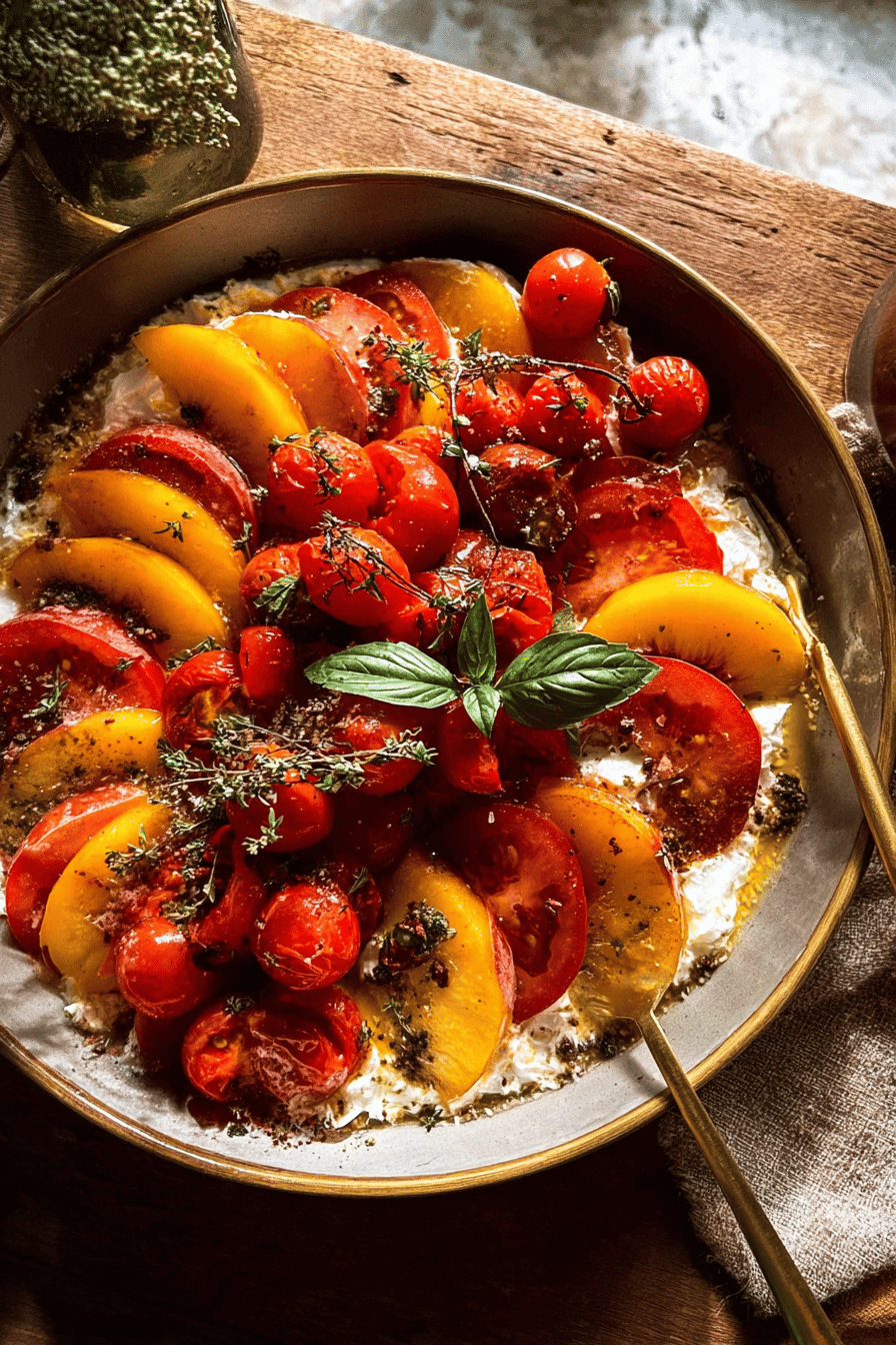 Tomato Peach Caprese