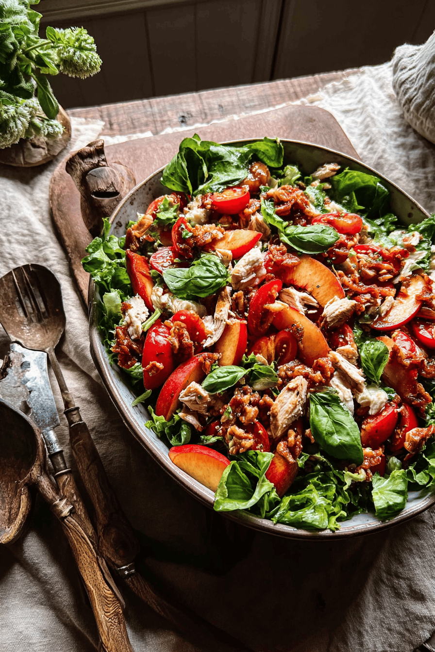 Tomato Peach Chicken Salad