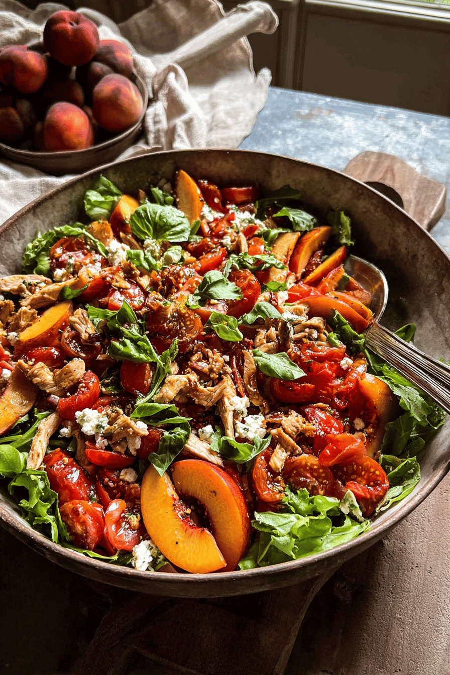Tomato Peach Chicken Salad