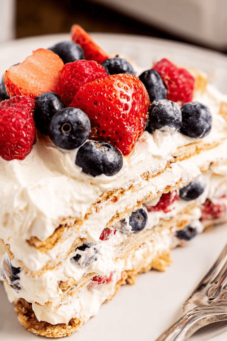 Triple Berry Icebox Cake